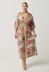OnceWas | Carmen Viscose Linen Maxi Dress | Azalea Fields