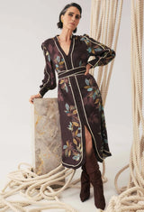 OnceWas | Camille Viscose Faile Curved Hem Dress | Ember Vines