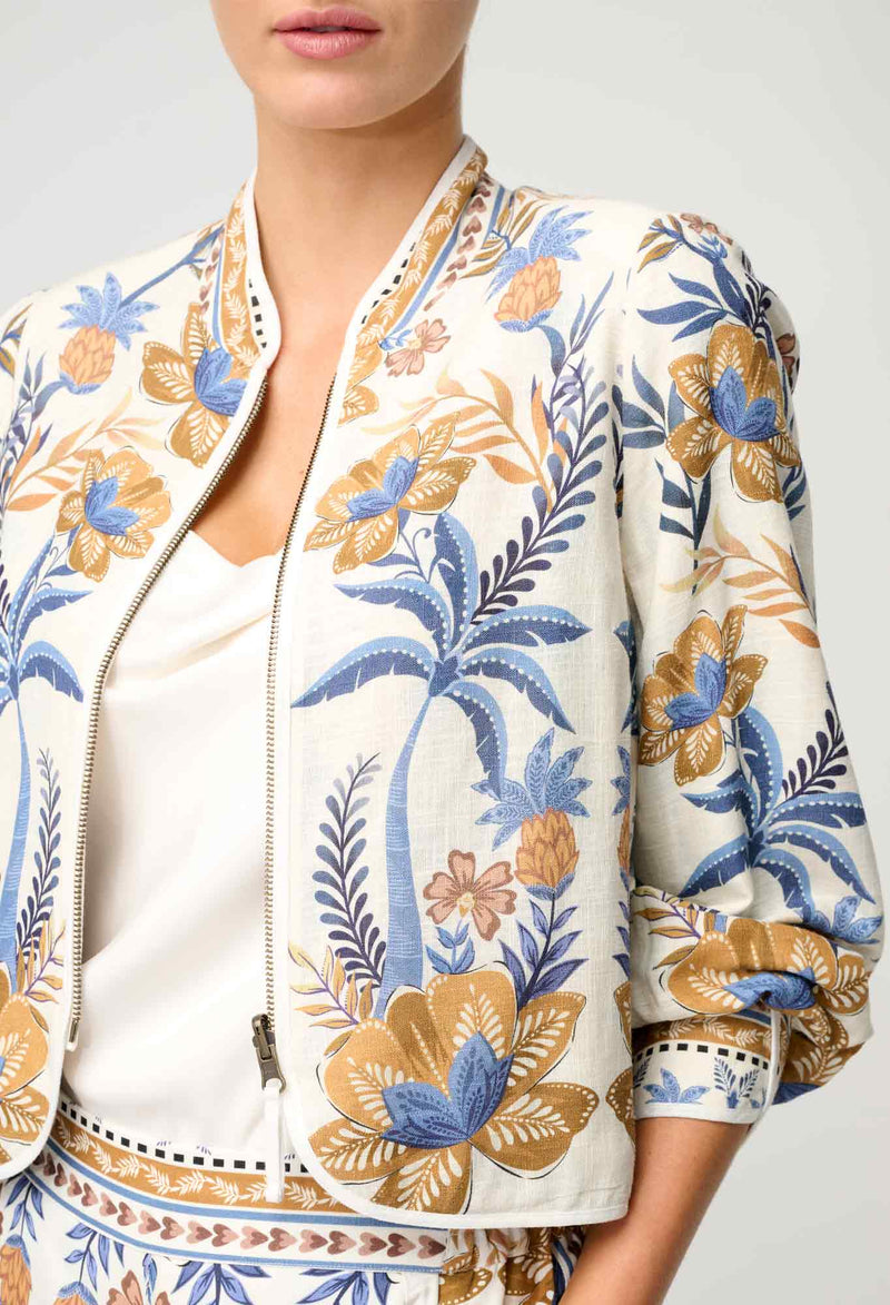 OnceWas | Aurora Reversible Linen Viscose Jacket | Golden Medina/Marrakech Topaz