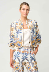 OnceWas | Aurora Reversible Linen Viscose Jacket | Golden Medina/Marrakech Topaz