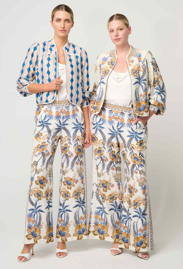 OnceWas | Aurora Reversible Linen Viscose Jacket | Golden Medina/Marrakech Topaz