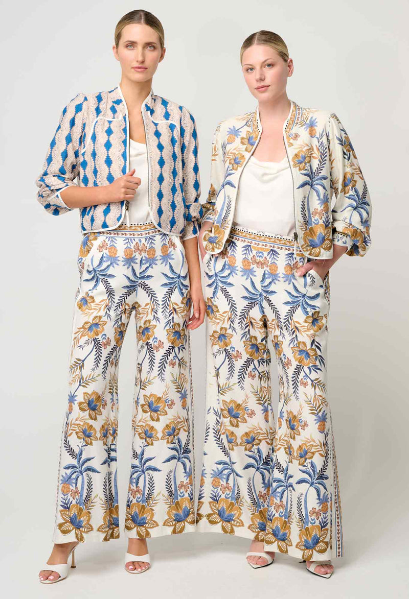 OnceWas | Aurora Reversible Linen Viscose Jacket | Golden Medina/Marrakech Topaz