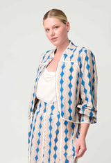 OnceWas | Aurora Reversible Linen Viscose Jacket | Golden Medina/Marrakech Topaz