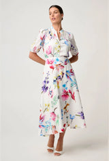 OnceWas | Pandorea Viscose Dobby Yoke Skirt in Plume Blossom