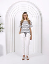 Monarco Jeans | Riley Stretch Denim Joggers | White