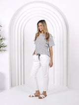 Monarco Jeans | Riley Stretch Denim Joggers | White