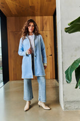 Kireina | Rye Blanket Stitch Coat | Sky Blue