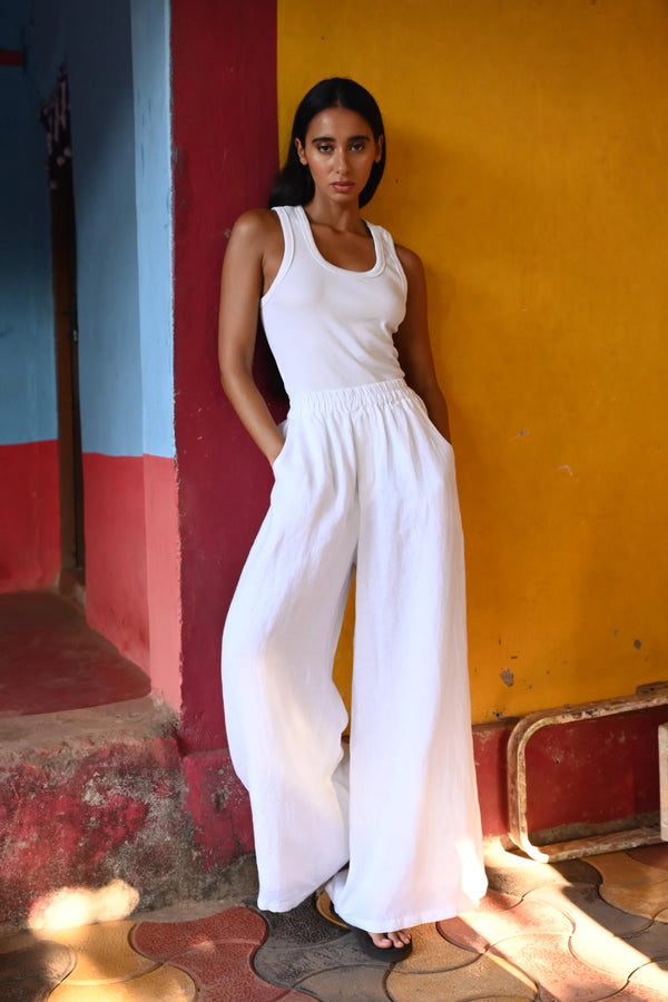 The Shanty | Positano Pant | White Linen