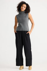 The Shanty | Lucerne Knit Top | Charcoal