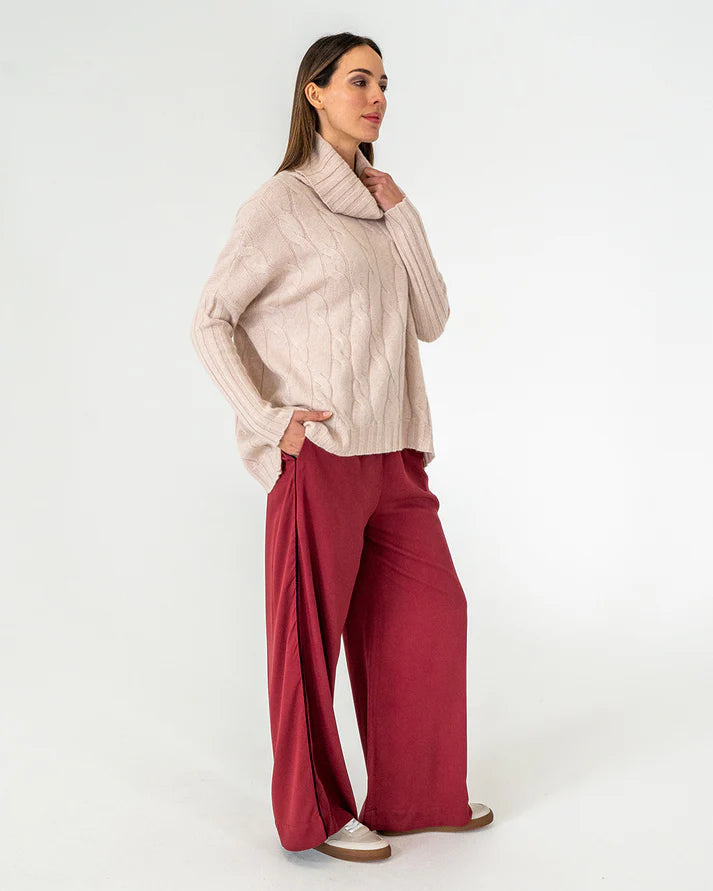 arligtonMILNE | Sinead Roll Neck Knit | Natural Cable