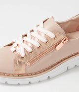Top End | Elos | Dusty Pink Pale Rose Gold Leather Sneakers