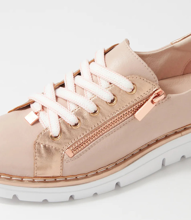 Rose gold leather sales sneakers