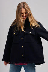 Shirty | The Allegra Relaxed Wool Blend Jacket | Navy