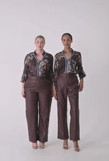 OnceWas  | Asher Viscose Faille Shirt | Ember Vines