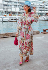 OnceWas | Carmen Viscose Linen Maxi Dress | Azalea Fields
