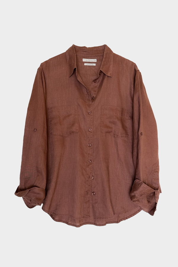 HUT / Cinnamon Boyfriend Linen Shirt - HUT Collective