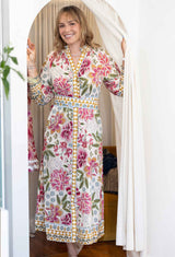OnceWas | Carmen Viscose Linen Maxi Dress | Azalea Fields