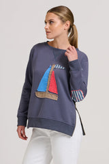 Shirty | Classic Zipside Sail Boat | Navy/Multi