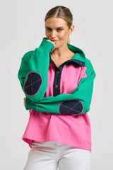 Shirty | Collar Sweatshirt | Hot Pink Combo