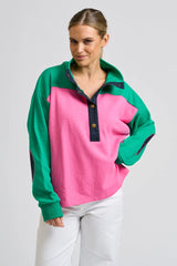 Shirty | Collar Sweatshirt | Hot Pink Combo
