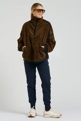Shirty | Popover Fleece Sweatshirt | Chocolate