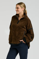 Shirty | Popover Fleece Sweatshirt | Chocolate