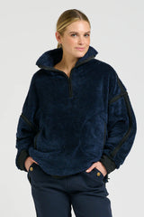 Shirty | Popover Fleece Sweatshirt | Navy Blue