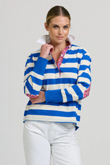 Shirty | Rugby Sweatshirt | Mid Blue/Ivory