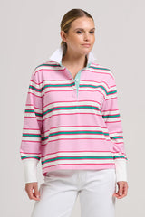 Shirty | Rugby Sweatshirt Summer | Pink Multi Stripe