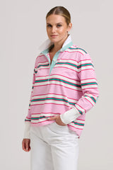 Shirty | Rugby Sweatshirt Summer | Pink Multi Stripe