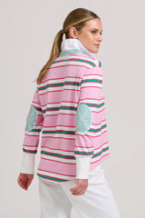 Shirty | Rugby Sweatshirt Summer | Pink Multi Stripe