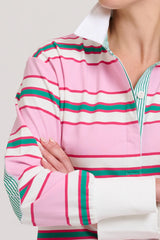 Shirty | Rugby Sweatshirt Summer | Pink Multi Stripe