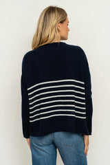 Shirty | The Smith Wool/Cashmere Crew | French Navy / Ivory Stripe
