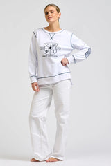 Shirty | Zippy Classic side Zip Sweatshirt | White