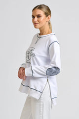 Shirty | Zippy Classic side Zip Sweatshirt | White