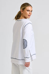 Shirty | Zippy Classic side Zip Sweatshirt | White