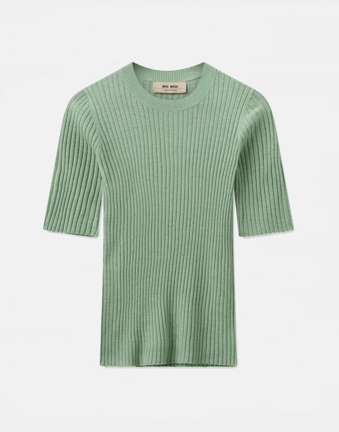 Mos Mosh | Relena Rib SS Crew | Smoke Green