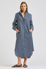 Shirty | Andrea Shirtdress | Bold Navy Stripe