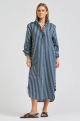 Shirty | Andrea Shirtdress | Bold Navy Stripe