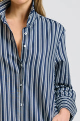 Shirty | Andrea Shirtdress | Bold Navy Stripe