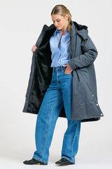 Shirty | Aspen Mid Line Coat | Bluestone