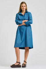 Shirty | Jane Utility Popover Dress | Washed Denim