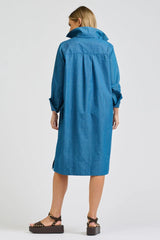 Shirty | Jane Utility Popover Dress | Washed Denim