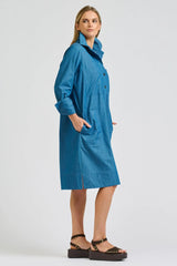 Shirty | Jane Utility Popover Dress | Washed Denim