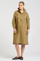 Shirty | Jane Utility Popover Dress | Tan
