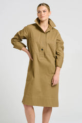 Shirty | Jane Utility Popover Dress | Tan