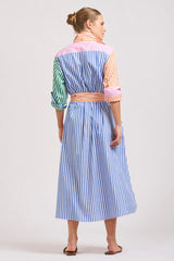 Shirty | The Luna Oversized Long Shirtdress | Bright Stripe Combo