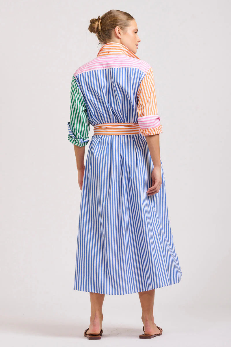 Shirty | The Luna Oversized Long Shirtdress | Bright Stripe Combo