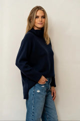 Shirty | The Petersham Wool/Cashmere Polo Neck | French Navy