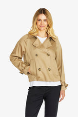 Ping Pong | Evans Crop Trench Jacket | Taupe
